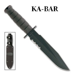 KA1271 cuchillo Ka-Bar Black Fighter Part Serr