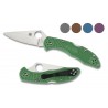 SC11FPGR Navaja Spyderco Delica Flat Ground Plain Edge Green FRN