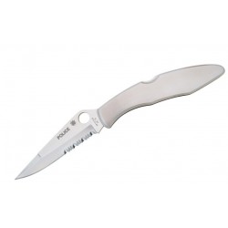 Navaja Spyderco Police Stainless Steel Part Serrated