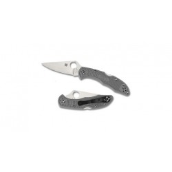 Navaja Spyderco Delica Flat Ground Filo Liso Cachas Gris 