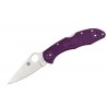 Spyderco Delica Flat Ground Filo Liso Purple FRN