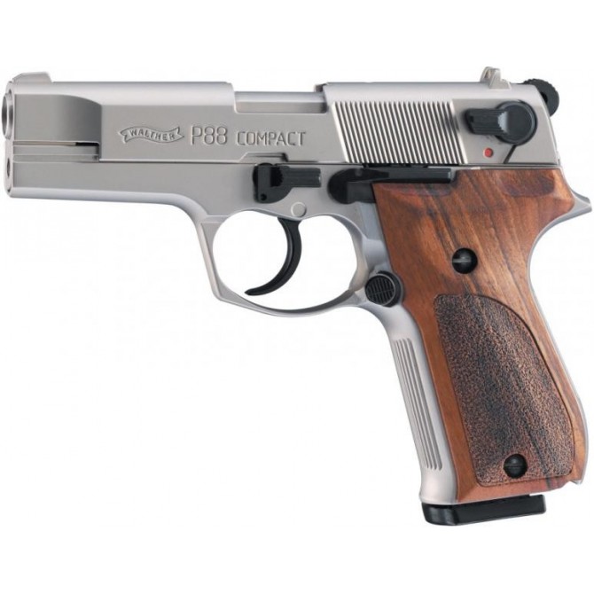 Pistola Detonadora Walther P88 Niquel/Madera 9 mm