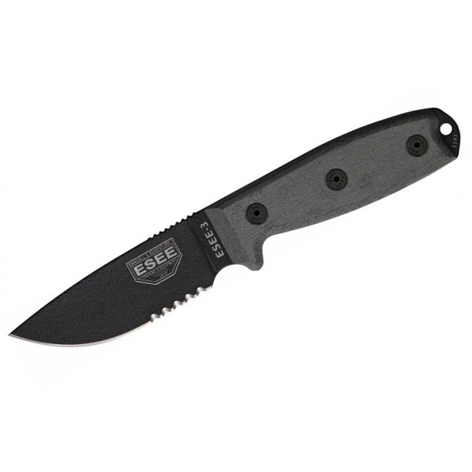 ESEE Model 3 Serrado Pomo Plano