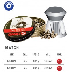 Balines Gamo Match 5,5 mm 250 ud