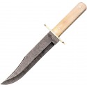 Bear & Son Damascus Bowie White Smooth Bone