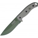 ESEE Model 5 Micarta Verde Hoja Verde Serrado